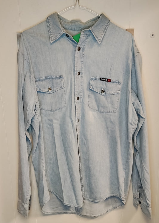 Camicia Denim Uomo Schott NYC Taglia L Jeans Chiaro Casual