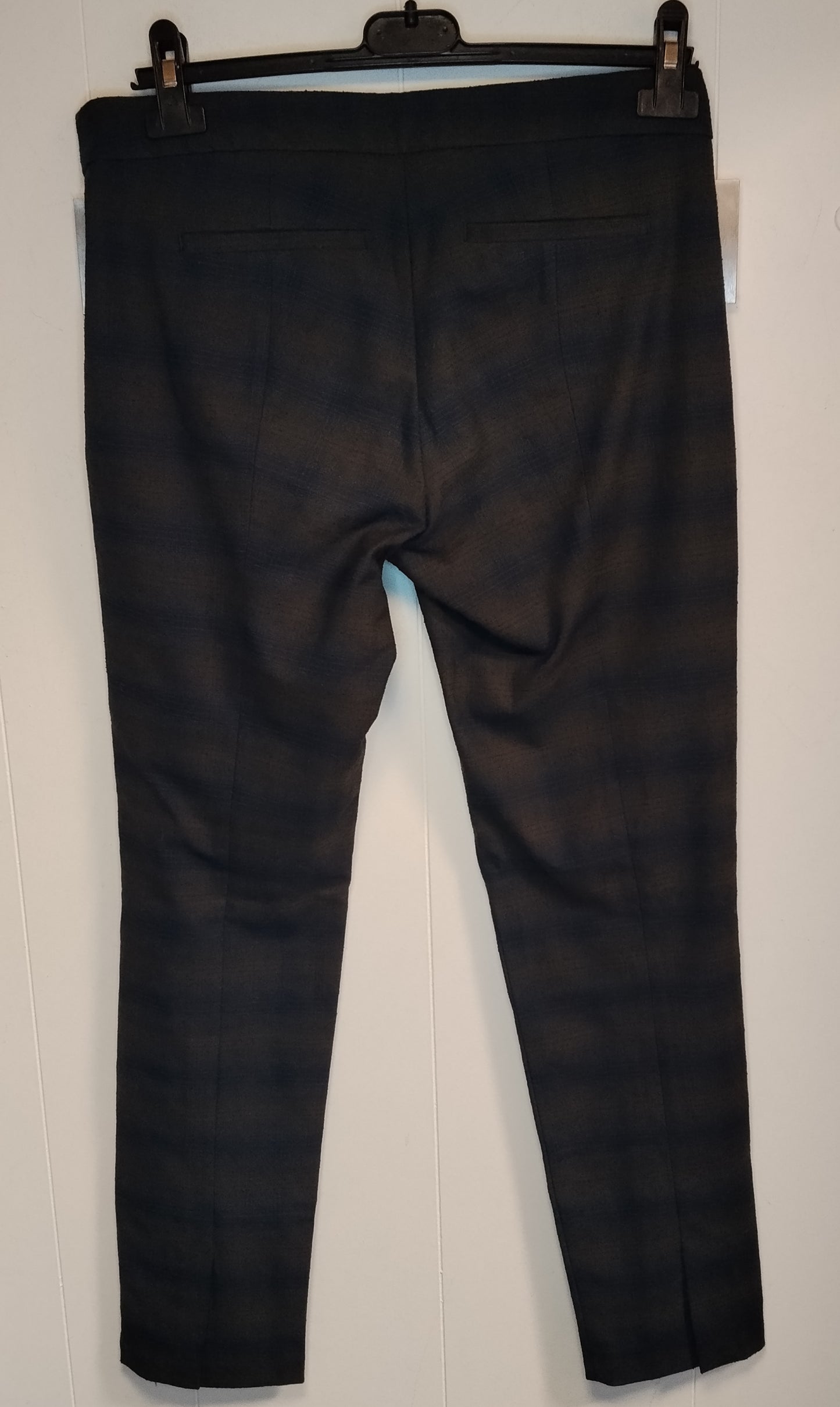 Pantalone Donna Stafanel Fantasia Check Nero Blu Taglia M Elegante
