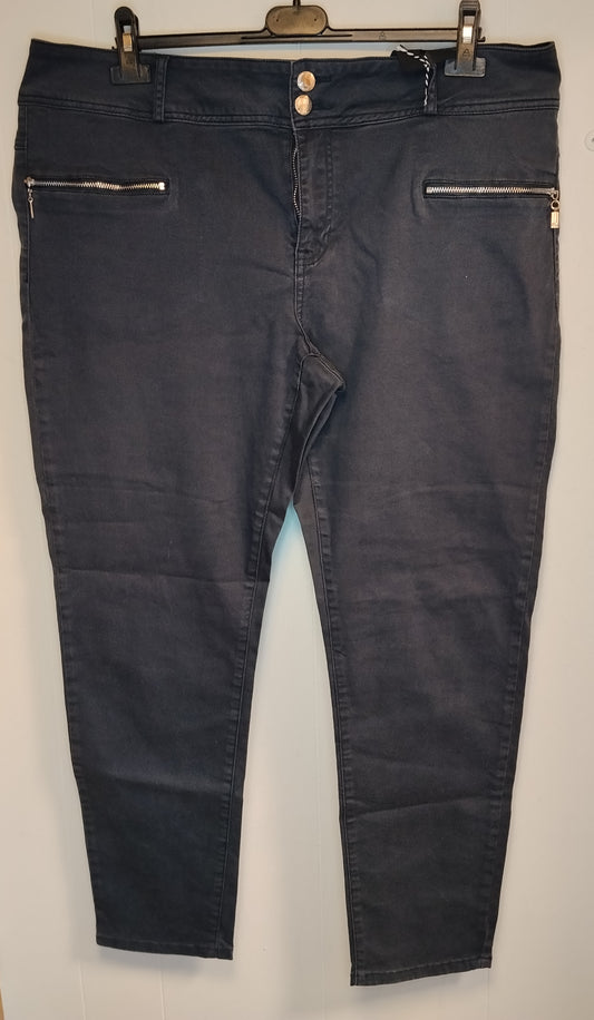 Jeans Donna Fiorella Rubino Nero Taglia 54 Curvy Slim Zip