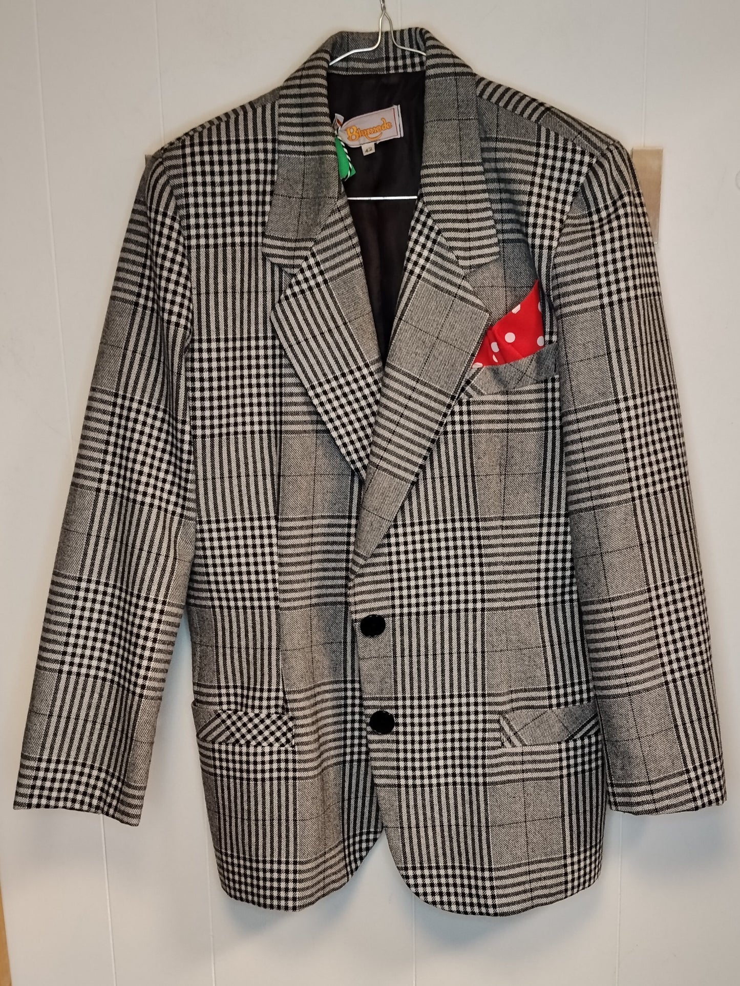 Blazer Donna Blumode Quadri Bianco Nero Taglia 42 Elegante
