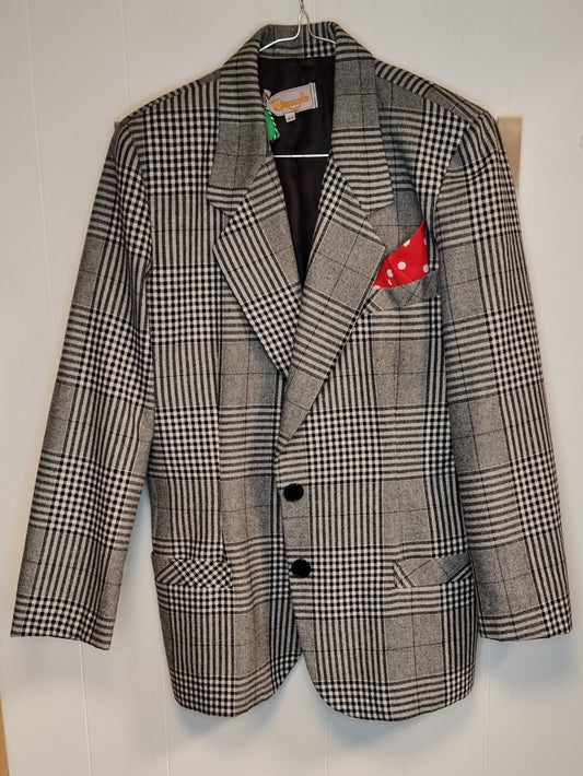 Blazer Donna Blumode Quadri Bianco Nero Taglia 42 Elegante