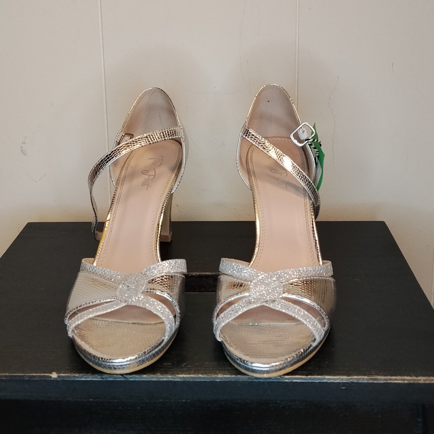 Sandali Donna The First Argento Tacco Medio Taglia 38 Eleganti
