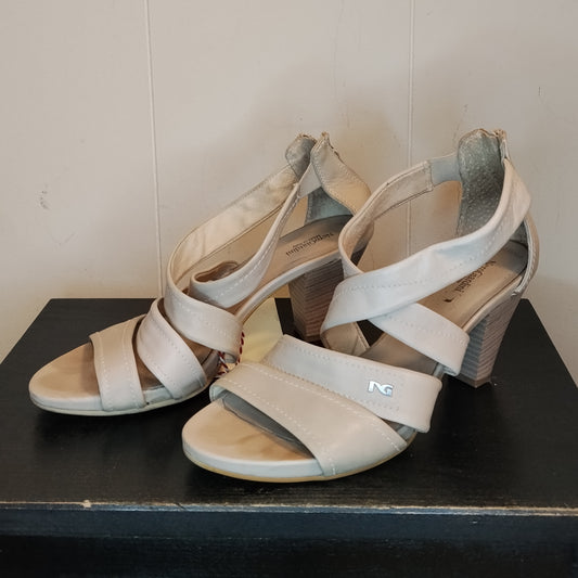 Sandali Donna Nero Giardini Beige Tacco Medio Taglia 37 Eleganti