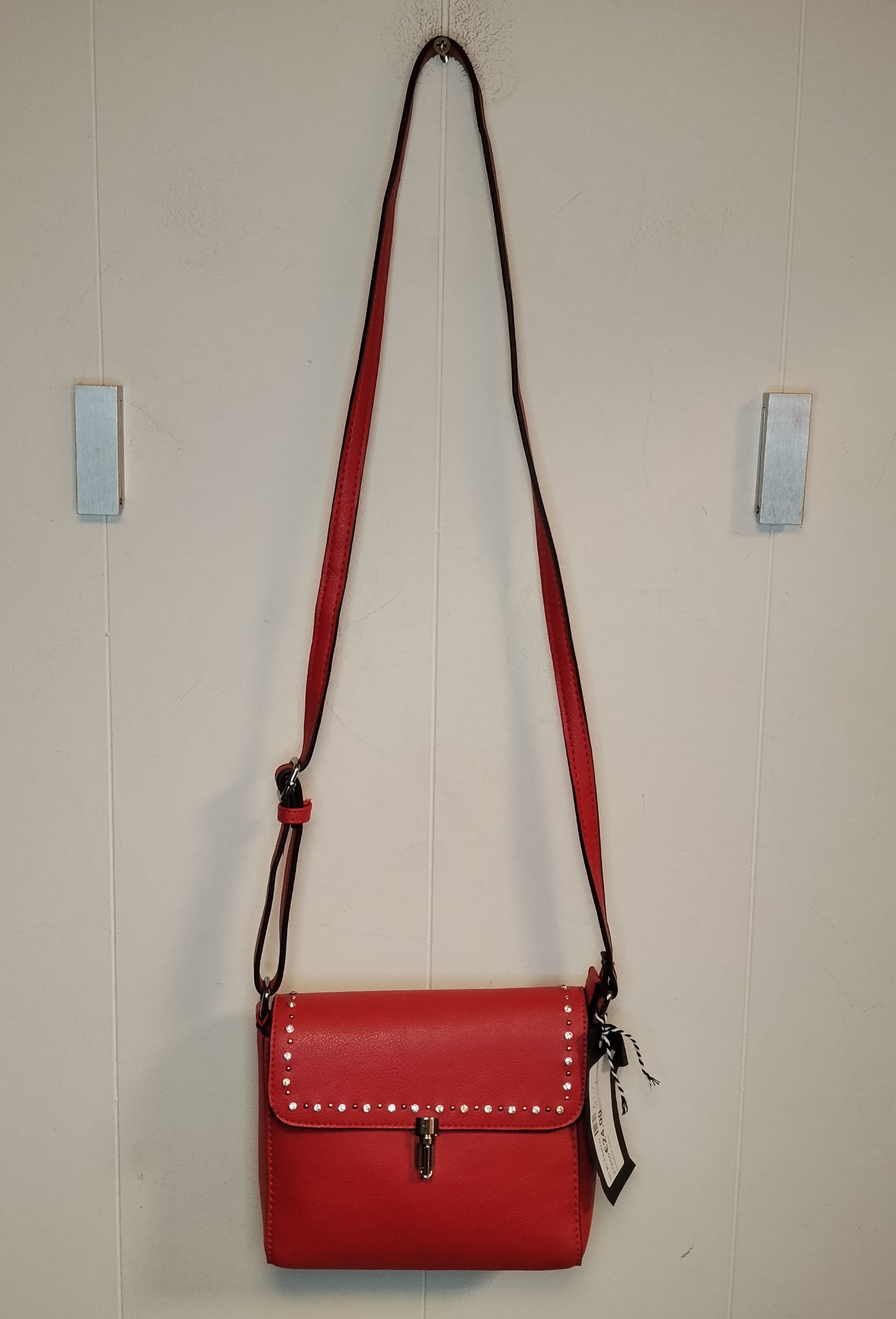 Borsa Donna Rossa Tracolla con Borchie Elegante Senza Marca