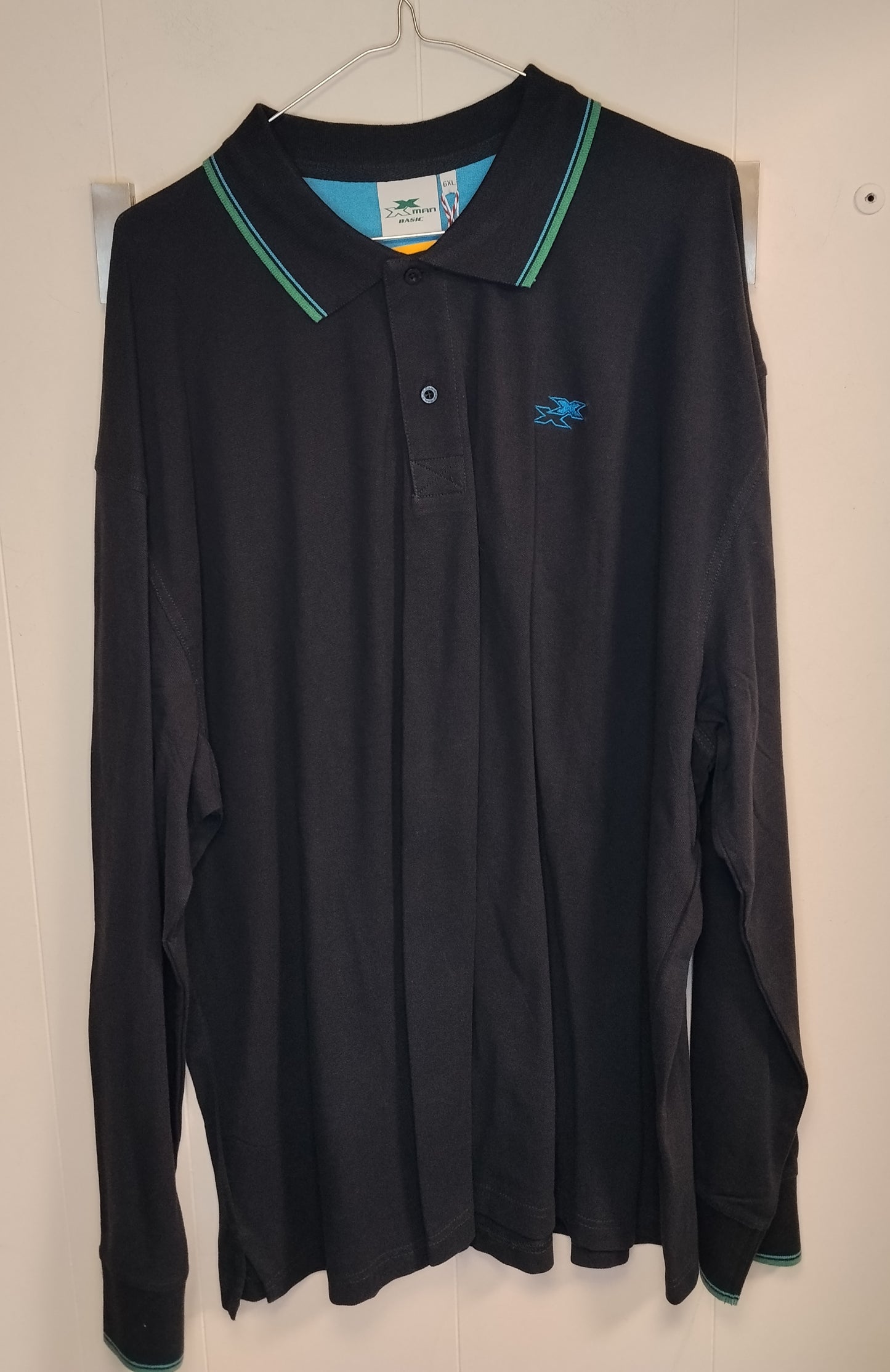 Polo Uomo Gymnasium Nera Manica Lunga Taglia 6XL Nuova con Cartellino