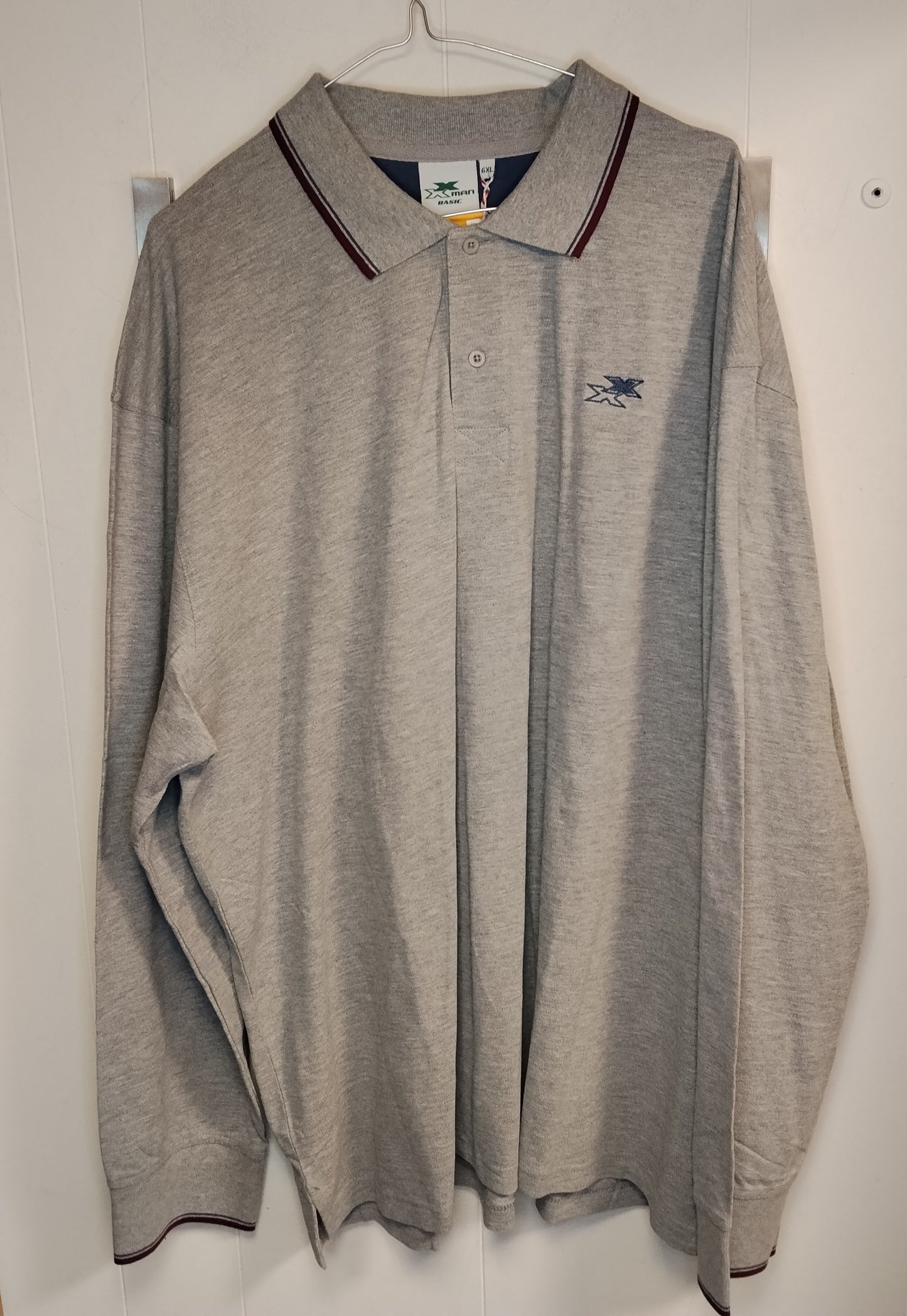 Polo Uomo Gymnasium Grigia Manica Lunga Taglia 6XL Nuova con Cartellino
