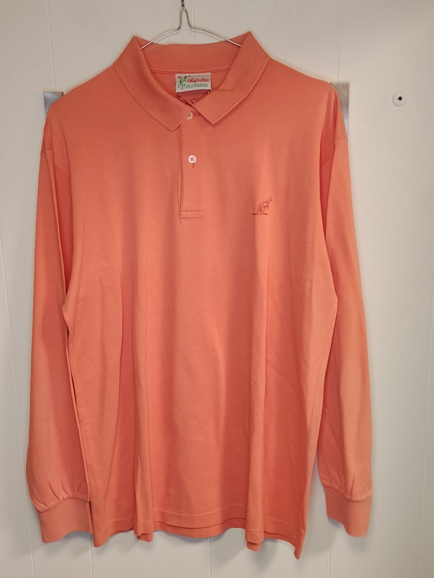 Polo Uomo Australian Arancione Manica Lunga Taglia 52 Casual