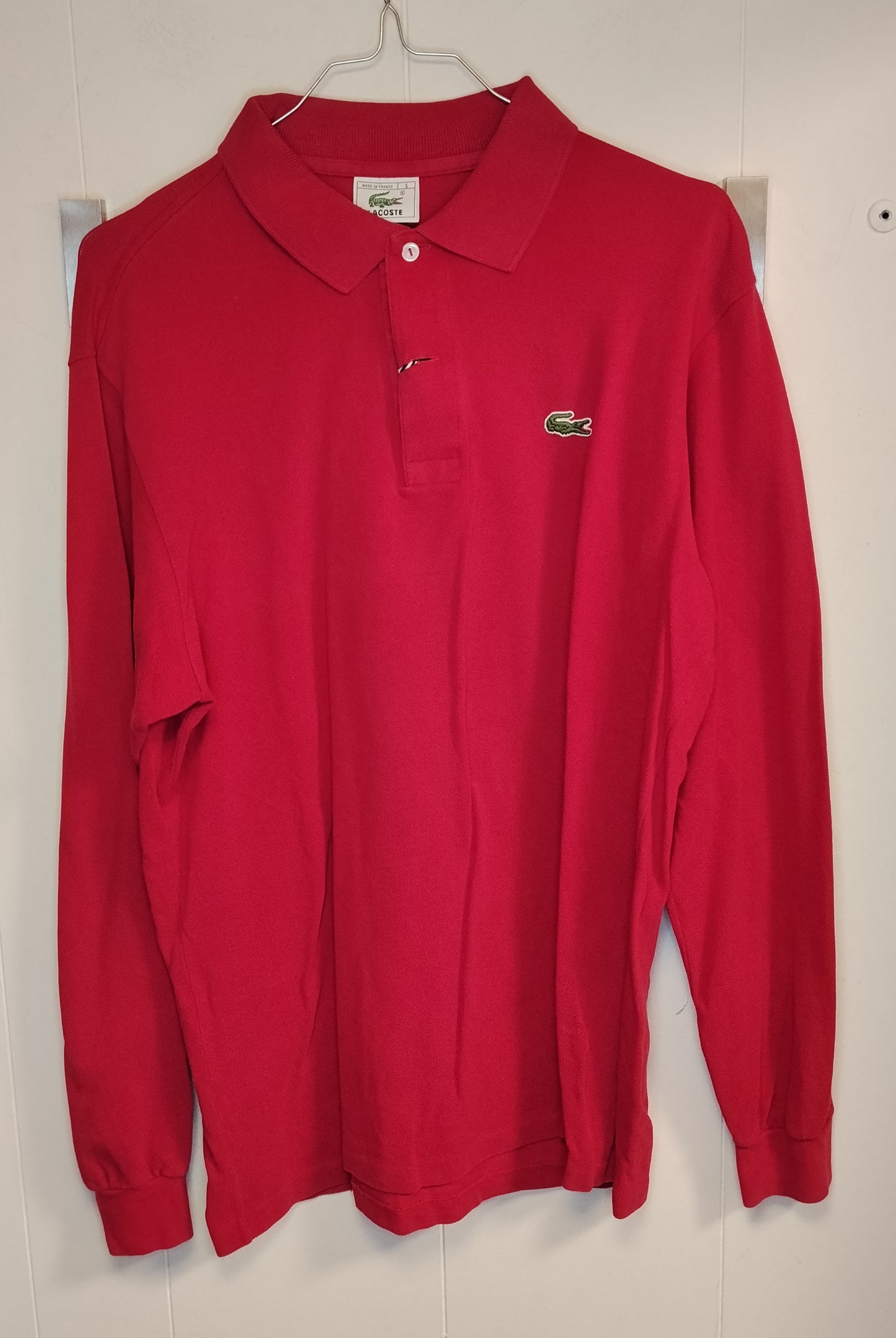 Polo Uomo Lacoste Rossa Manica Lunga Taglia XL Logo Coccodrillo
