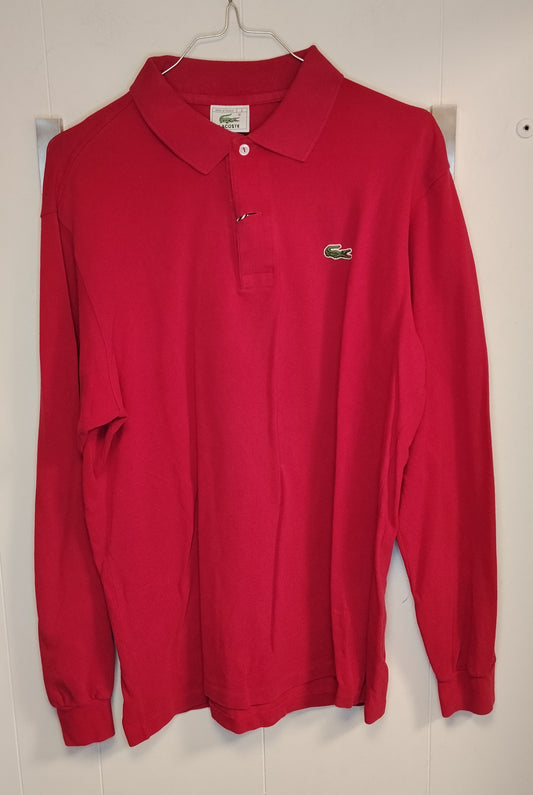 Polo Uomo Lacoste Rossa Manica Lunga Taglia XL Logo Coccodrillo