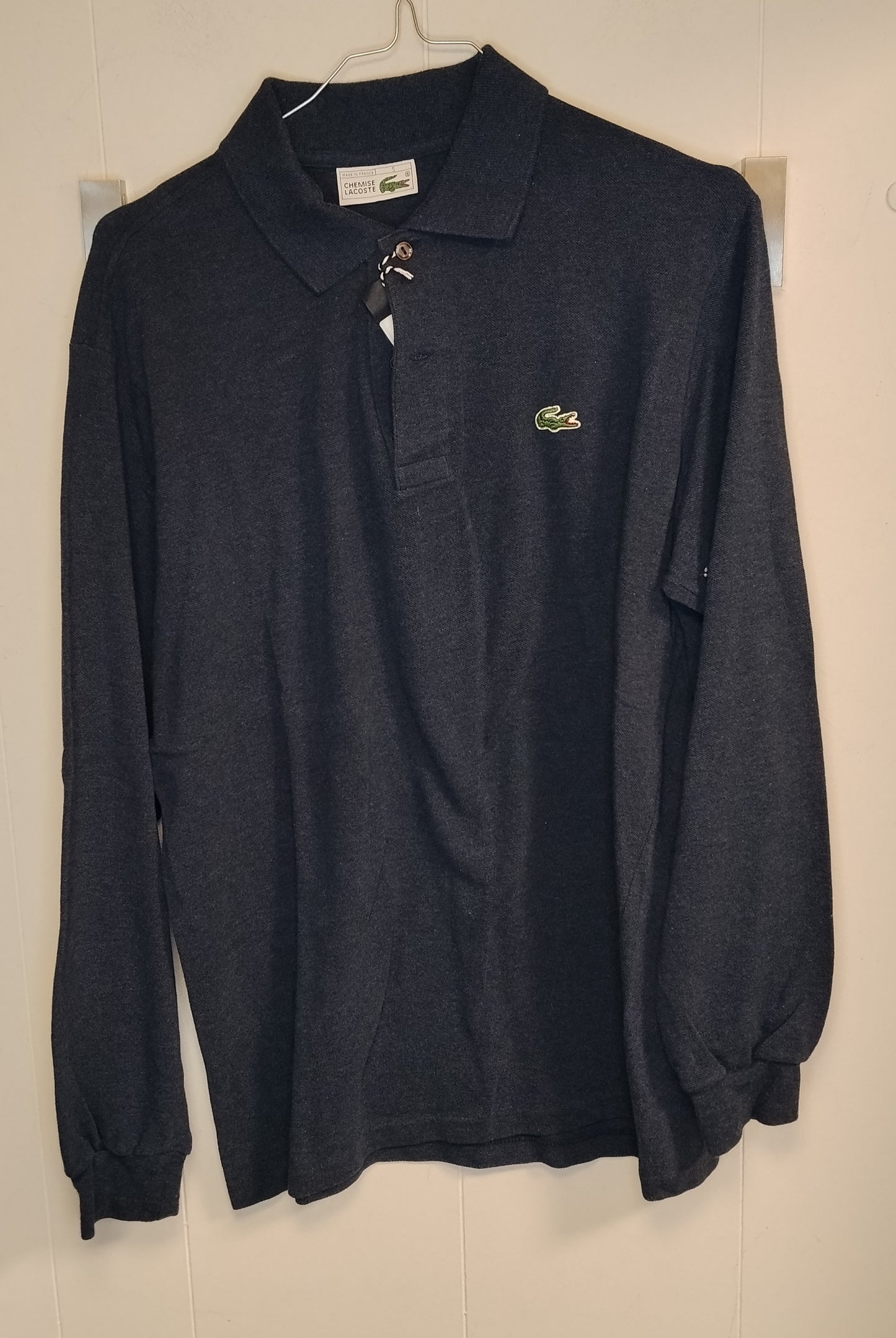 Polo Uomo Lacoste Grigio Scuro Manica Lunga Taglia XL Logo Coccodrillo