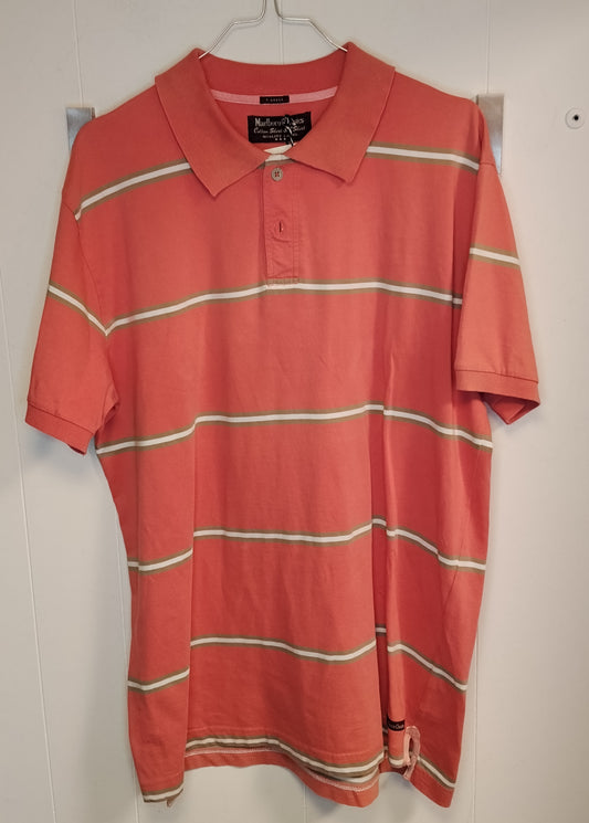 Polo Uomo Marlboro Classics Arancione Righe Taglia XL Casual