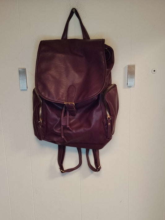 Zaino Donna Bordeaux in Ecopelle con Tasche Zip Casual Elegante
