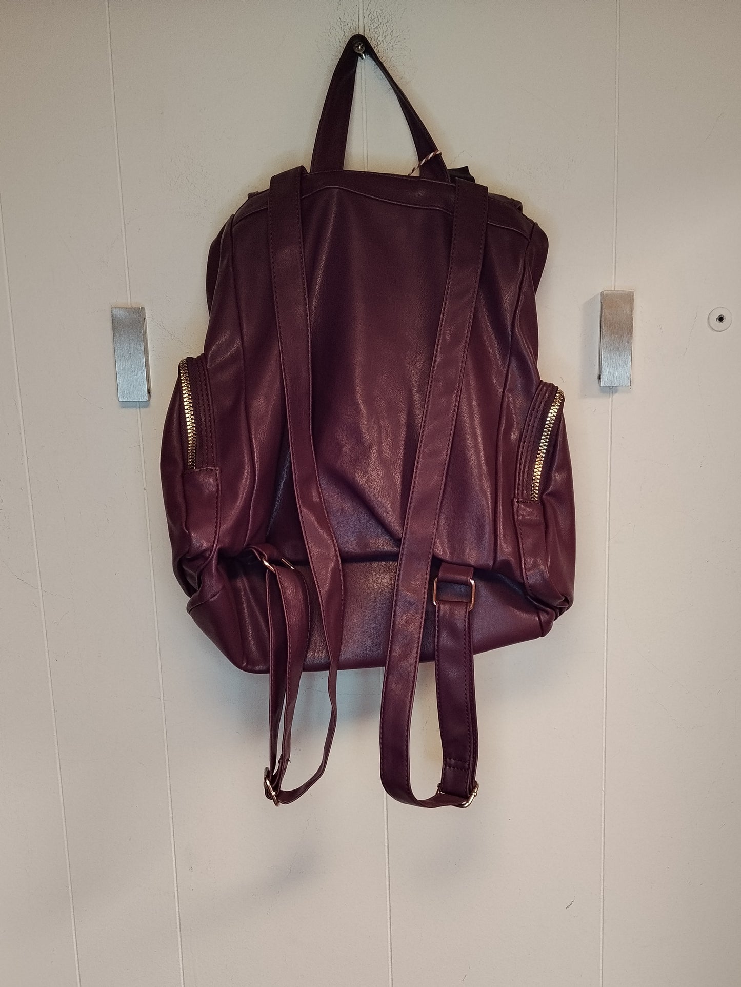 Zaino Donna Bordeaux in Ecopelle con Tasche Zip Casual Elegante