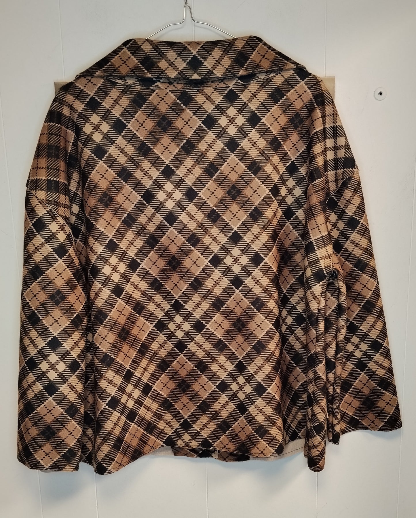 Giacca Donna Pittarello Fantasia Quadri Beige Nero Taglia L