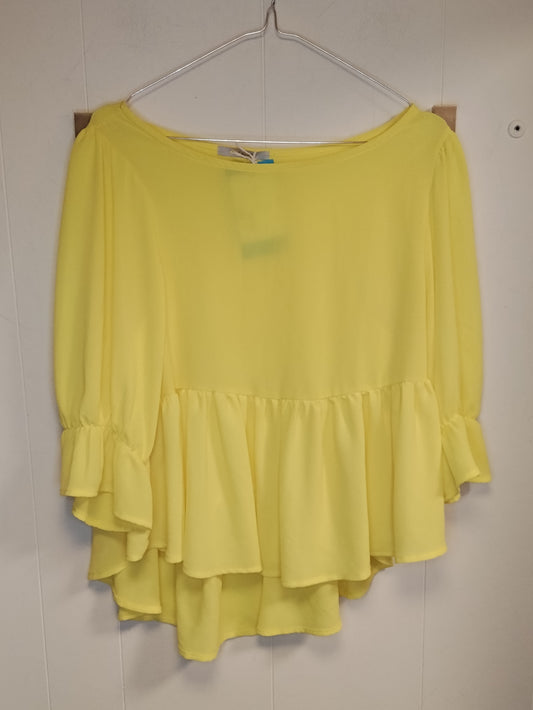Blusa Donna Calliope Gialla con Volant Taglia M Elegante