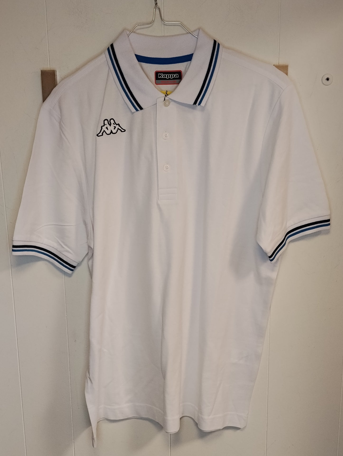 Polo Uomo Kappa Bianca con Logo Ricamato Taglia M