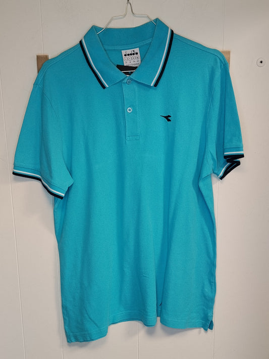 Polo Uomo Diadora Azzurra Taglia L Sportiva Cotone
