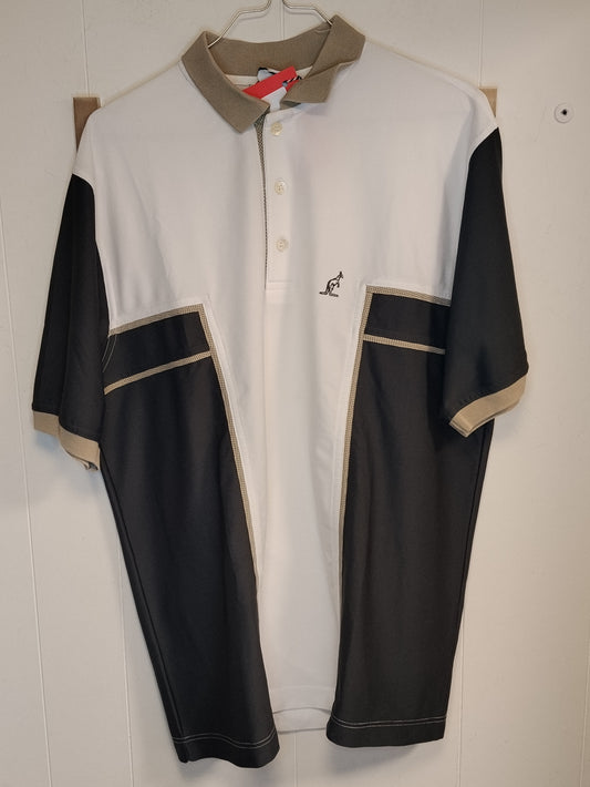 Polo Uomo Australian Bianco Nero Taglia 50 Sportiva Vintage