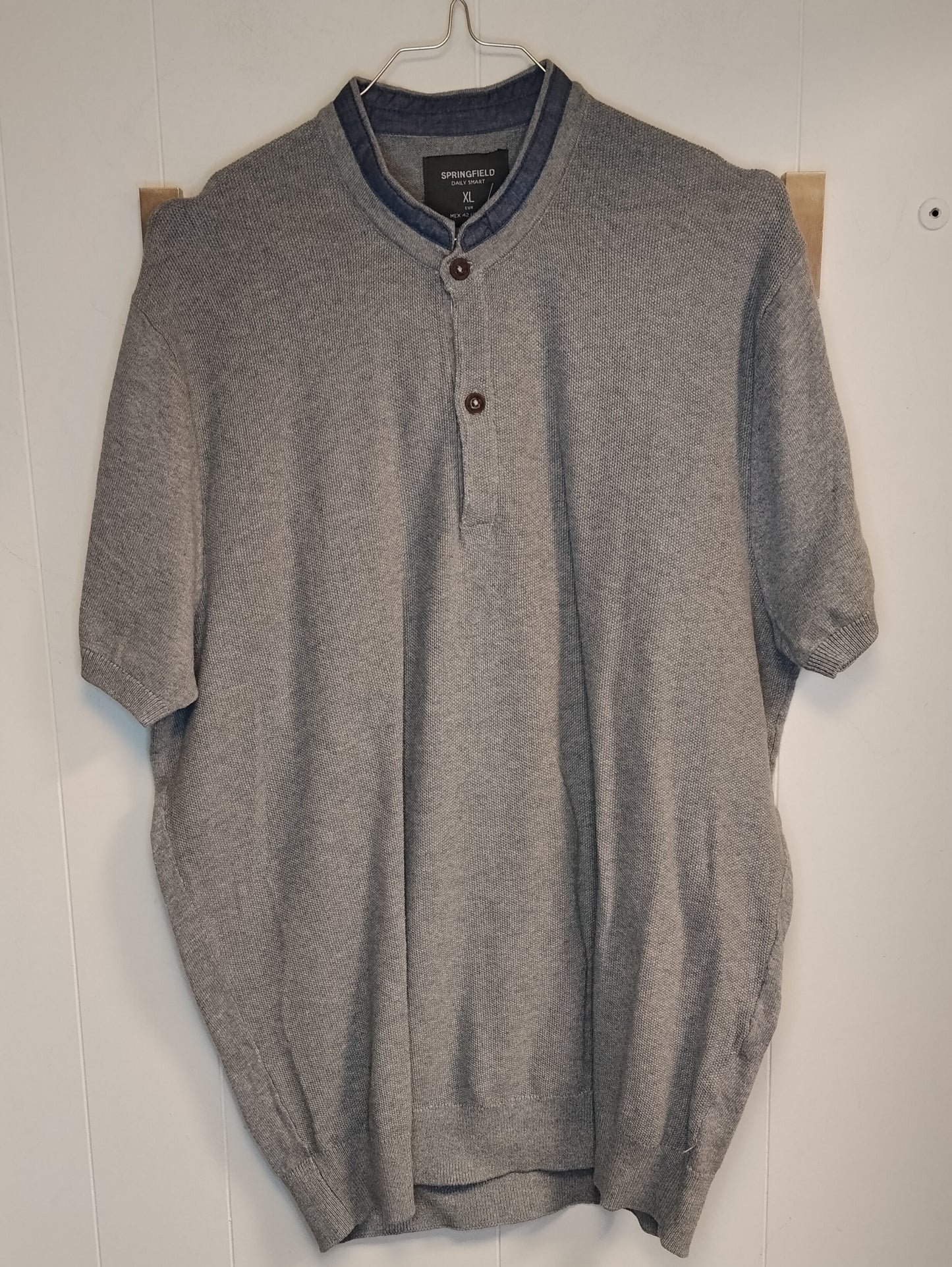 Polo Uomo Springfield Grigia Taglia XL Stile Casual Elegante