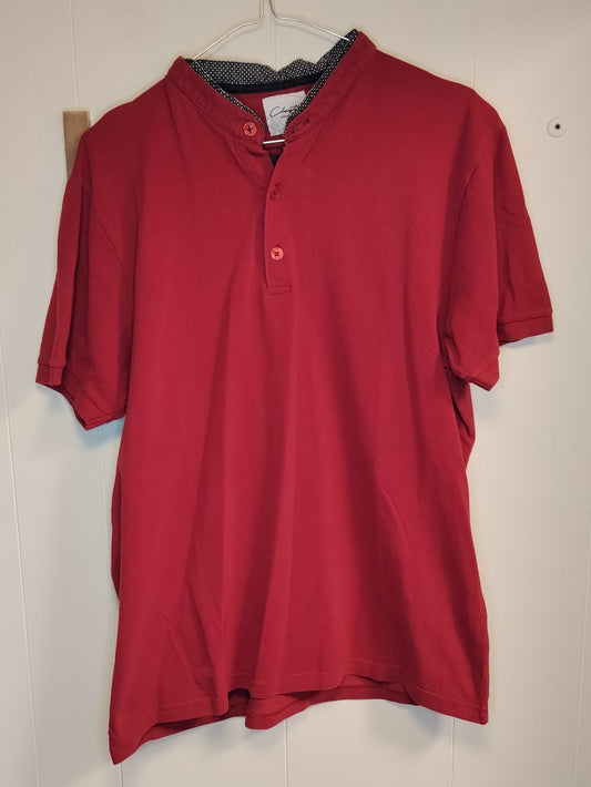 Polo Uomo Clayton Rossa Taglia XL Colletto Coreano Casual