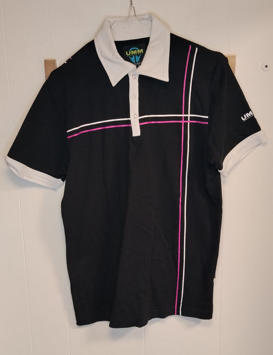 Polo Uomo UMM Nera con Dettagli Rosa Taglia XL Stile Sportivo