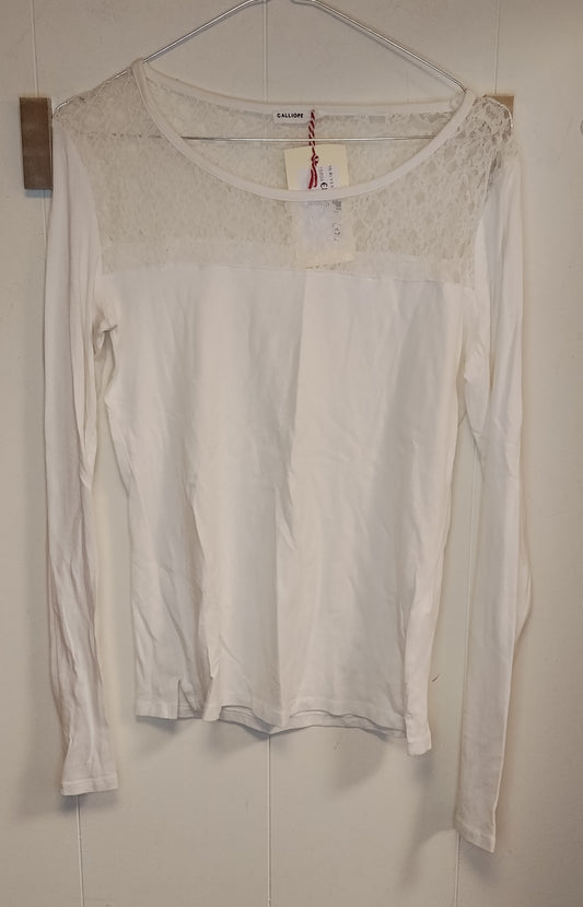 Maglia Donna Calliope Bianca con Pizzo Taglia L