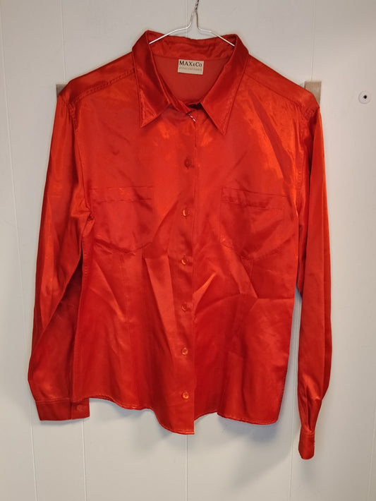 Camicia Donna MAX&Co Rossa Satinata Taglia 46 Elegante Lucida