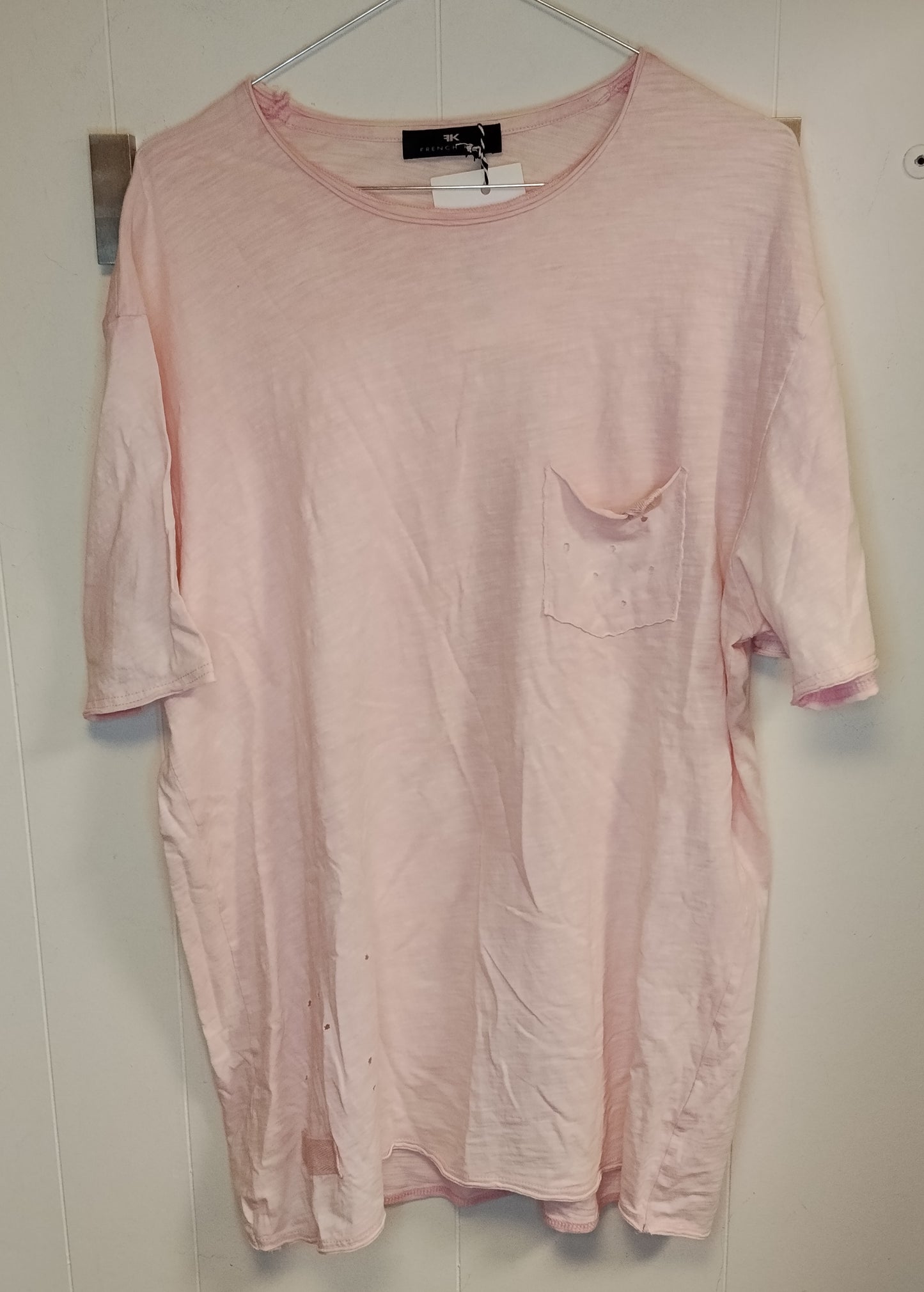 T-Shirt French Kiss Rosa Donna Taglia L Maglia Casual con Taschino