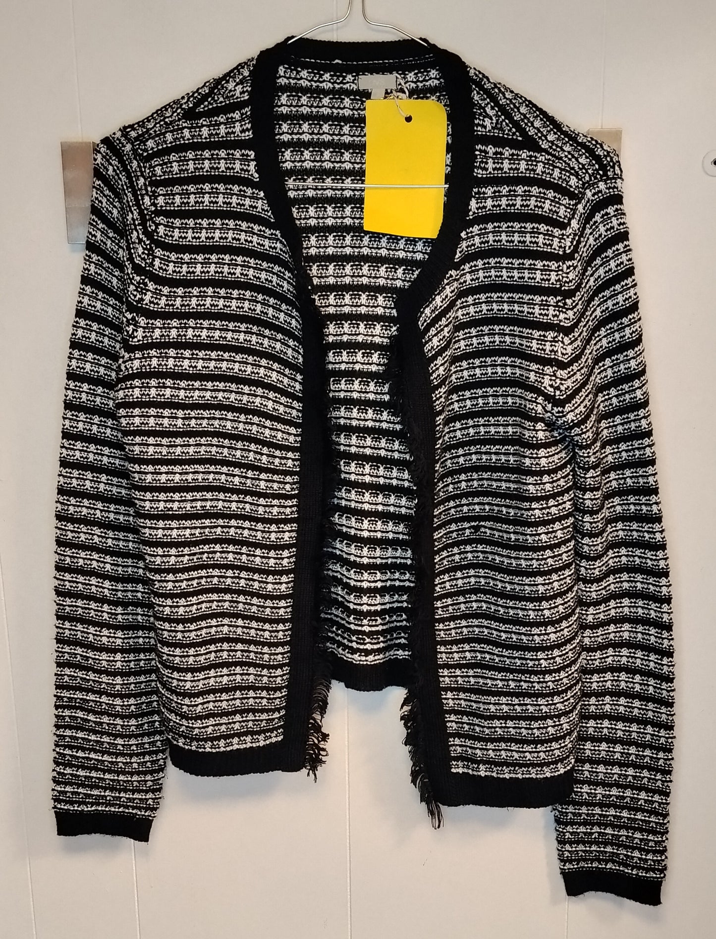 Cardigan OVS Nero Bianco Donna Taglia S Maglia Aperta Fantasia