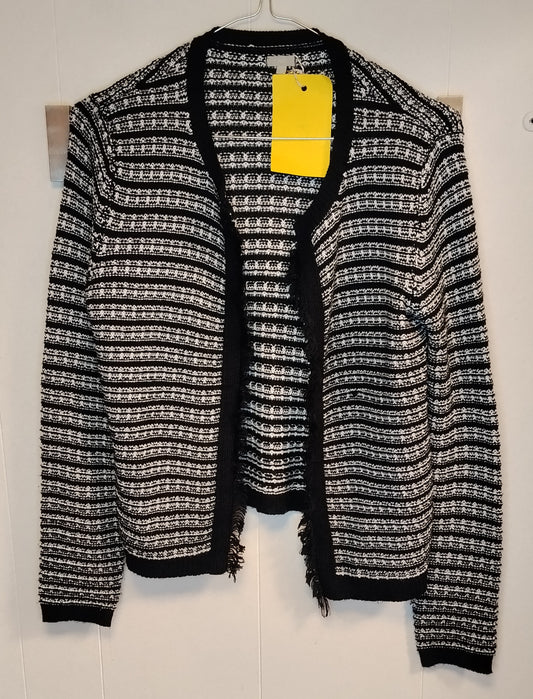 Cardigan OVS Nero Bianco Donna Taglia S Maglia Aperta Fantasia