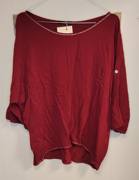 Blusa Piazza Italia Rossa Donna Taglia M Maglia Morbida Elegante
