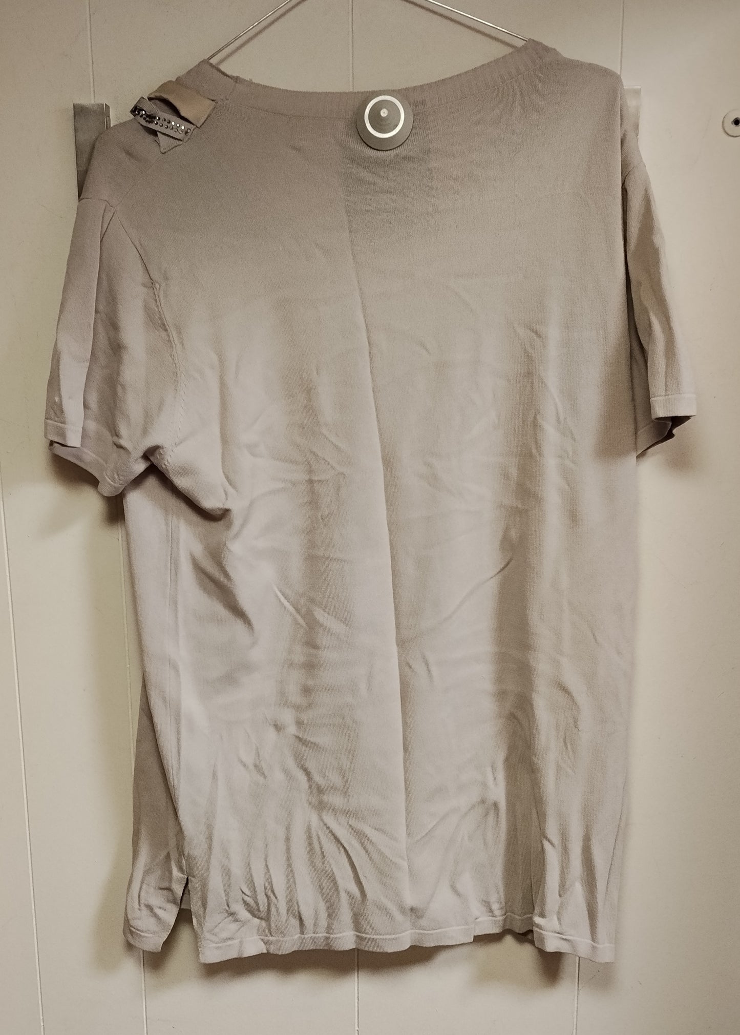 T-Shirt Donna Beige Taglia M Maglia Casual con Dettaglio Spalla