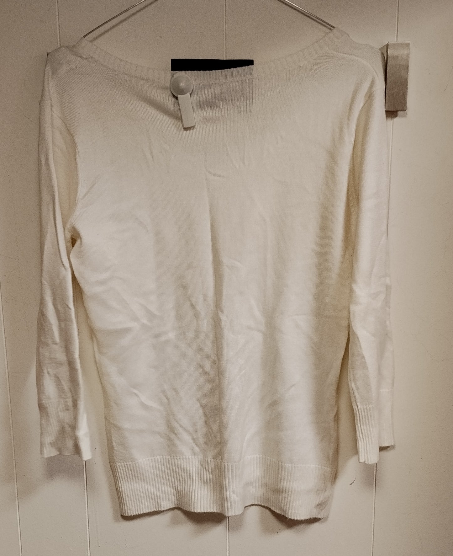 Maglia Donna Bianca Taglia S Scollo a V Maglione Leggero Basic