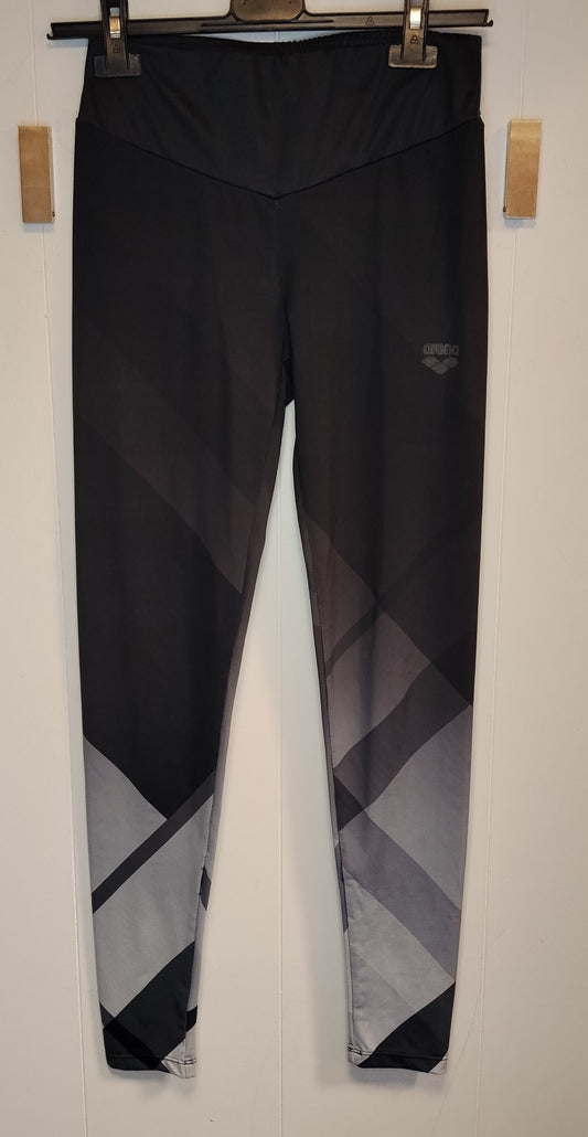 Leggings Donna Arena Sport Neri Fantasia Geometrica Taglia XS Fitness Palestra Elasticizzati Ottime Condizioni