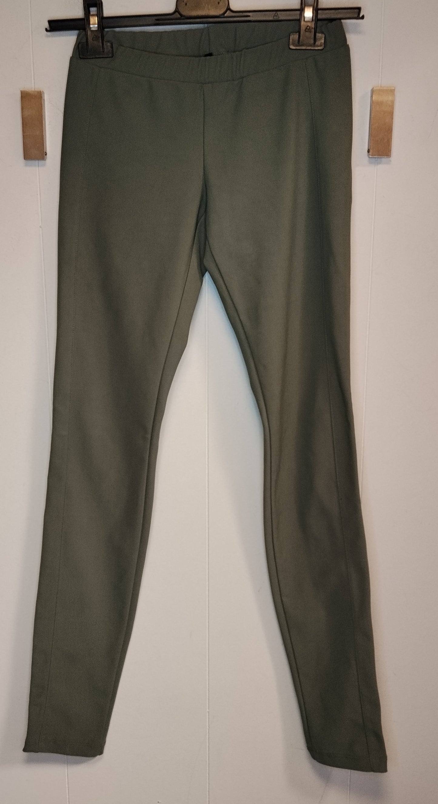 Pantaloni Donna Benetton Verdi Slim Fit Taglia XS Eleganti Casual Vita Alta Elasticizzati Ottime Condizioni