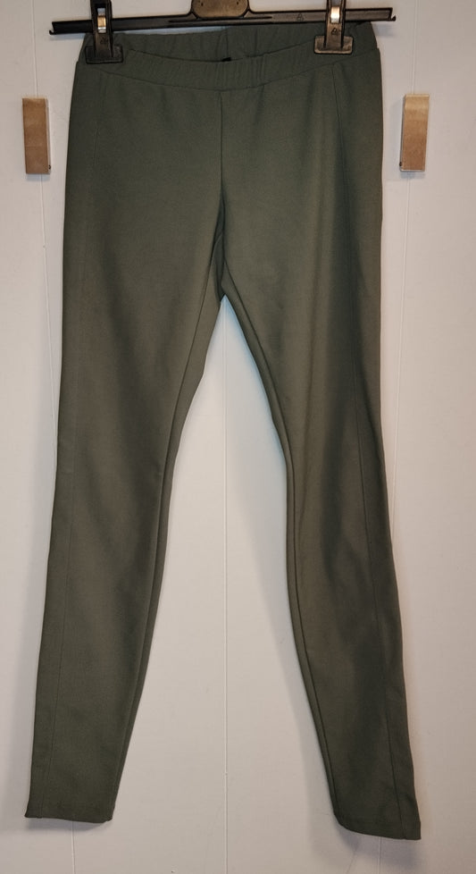 Pantaloni Donna Benetton Verdi Slim Fit Taglia XS Eleganti Casual Vita Alta Elasticizzati Ottime Condizioni