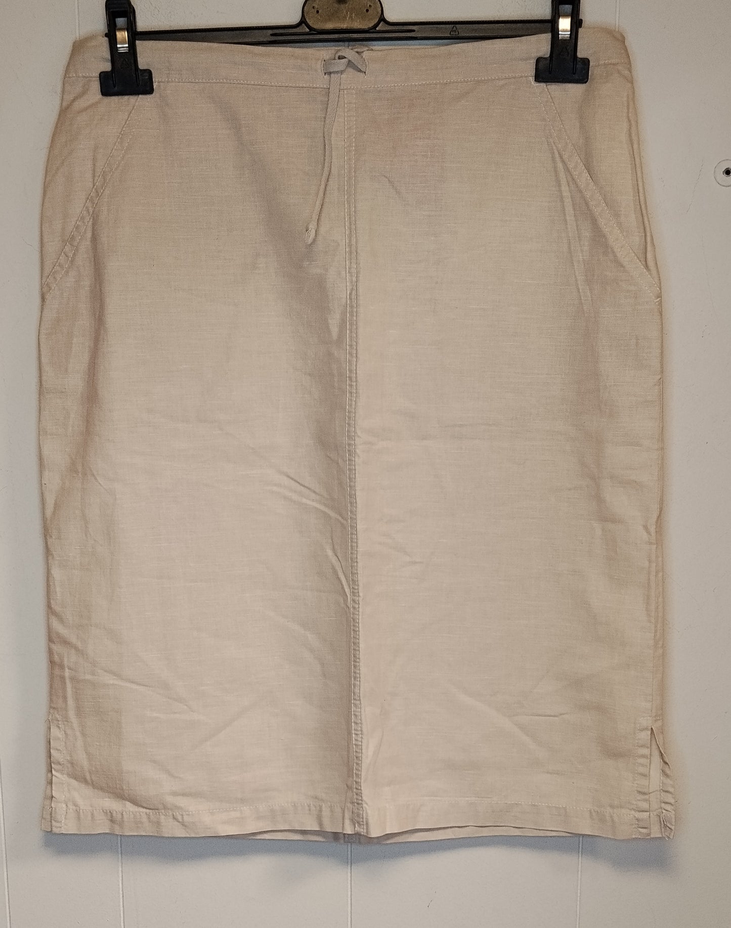 Gonna Donna Timberland Beige Taglia 44 Casual Naturale Cotone Lino Vita Elastico Ottime Condizioni