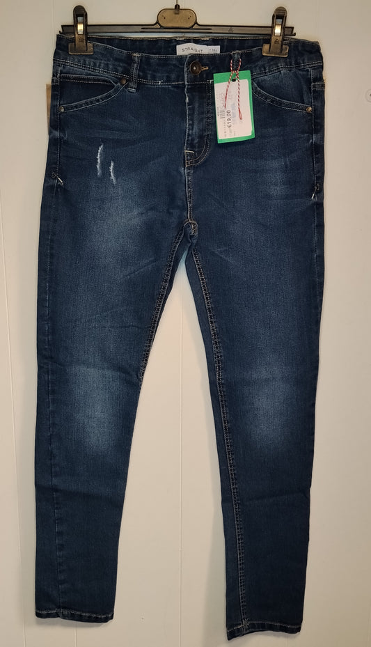 Jeans Ragazzo Straight Denim Blu Taglia 14 Anni 170 cm Slim Fit Casual Usati Ottime Condizioni