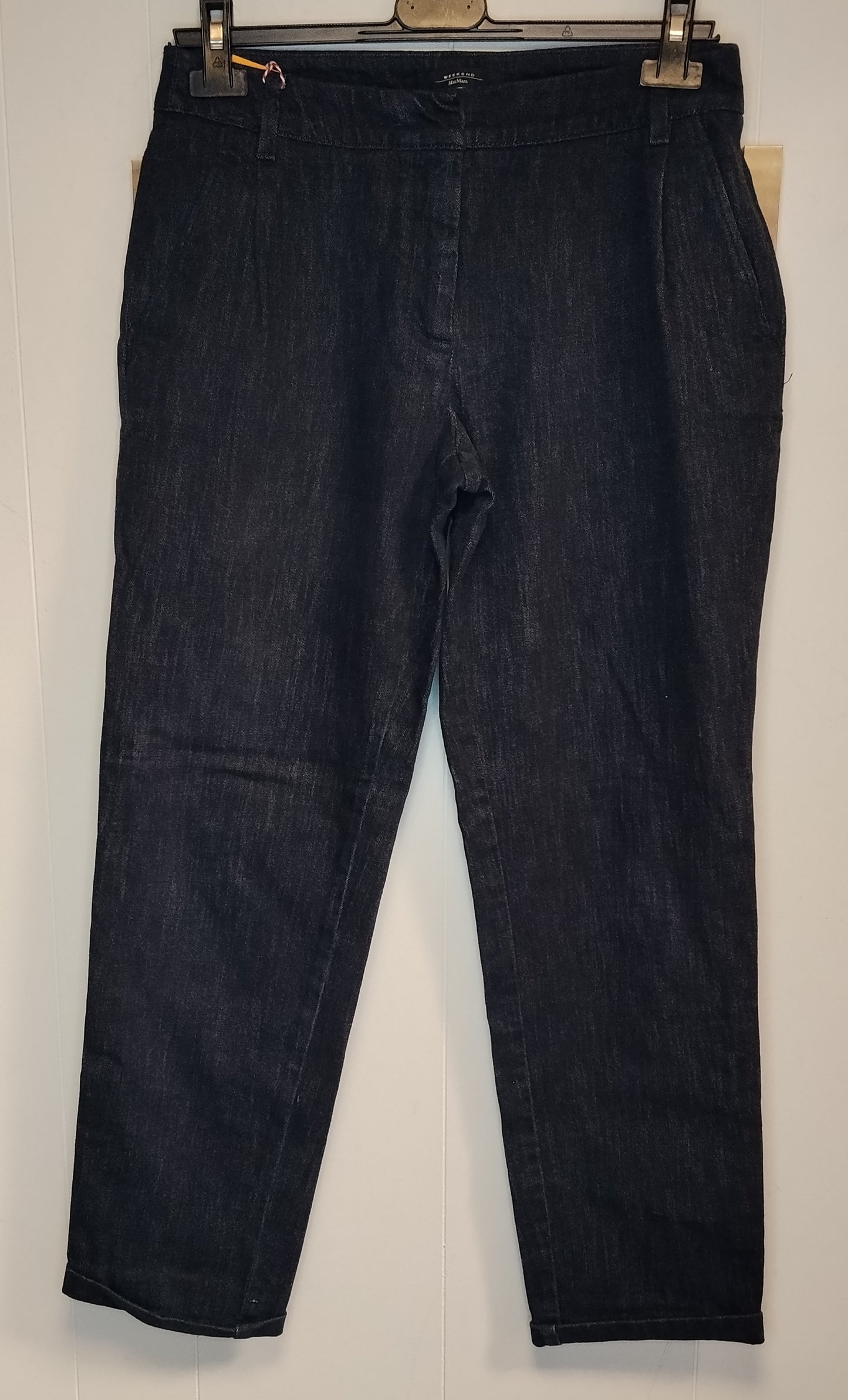 Pantaloni Donna Max Mara Denim Blu Scuro Taglia 42 Eleganti Casual Chic Regular Fit Ottime Condizioni
