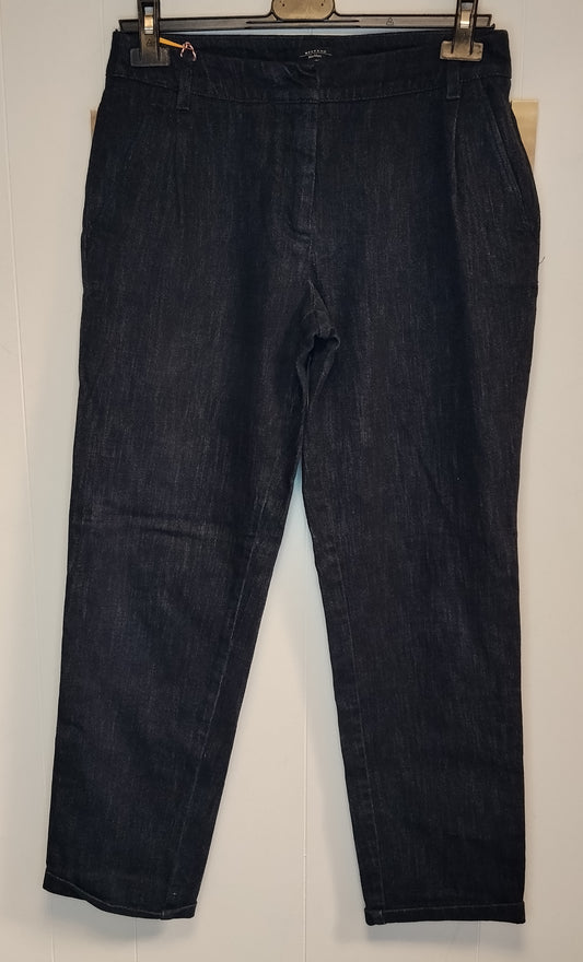 Pantaloni Donna Max Mara Denim Blu Scuro Taglia 42 Eleganti Casual Chic Regular Fit Ottime Condizioni