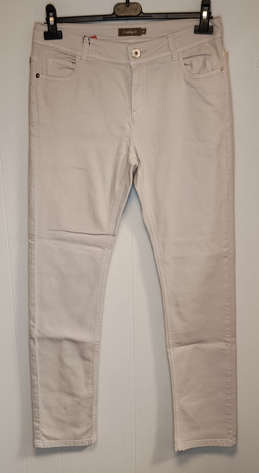 Pantaloni Donna Conbipel Beige Chiaro Taglia 46 Slim Fit Casual Eleganti Cotone Ottime Condizioni