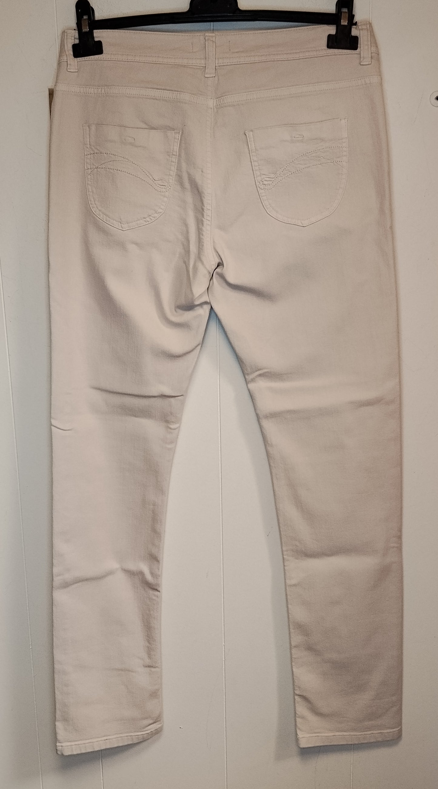Pantaloni Donna Conbipel Beige Chiaro Taglia 46 Slim Fit Casual Eleganti Cotone Ottime Condizioni