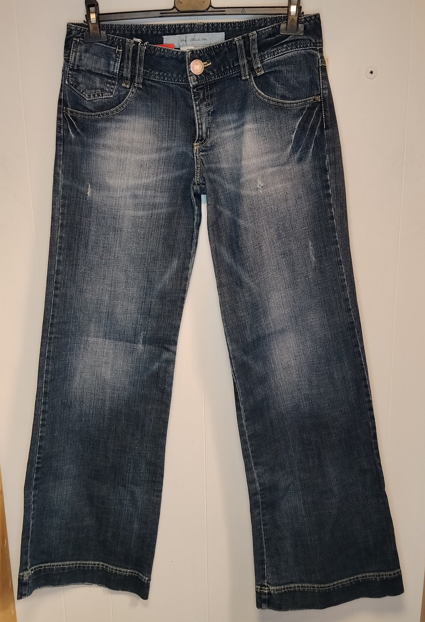 Jeans Donna TAF Denim Blu Taglia 44 Bootcut Zampa d’Elefante Casual Vintage Stretch Ottime Condizioni