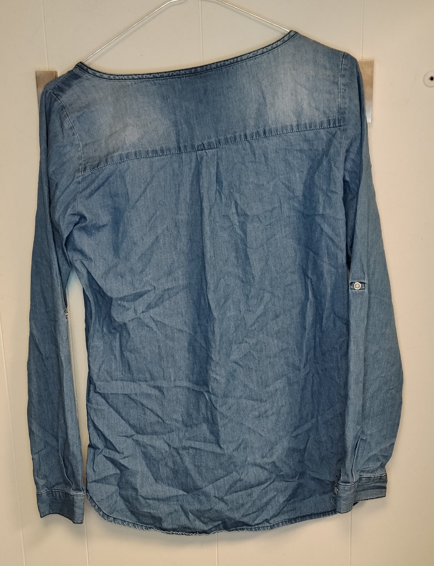 Camicia Donna Jacquelline Denim Chiaro Taglia 38 Blusa Jeans Leggera Casual