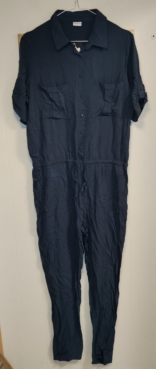 Tuta Intera Donna Jacqueline de Yong Blu Taglia 42 Jumpsuit Elegante Casual