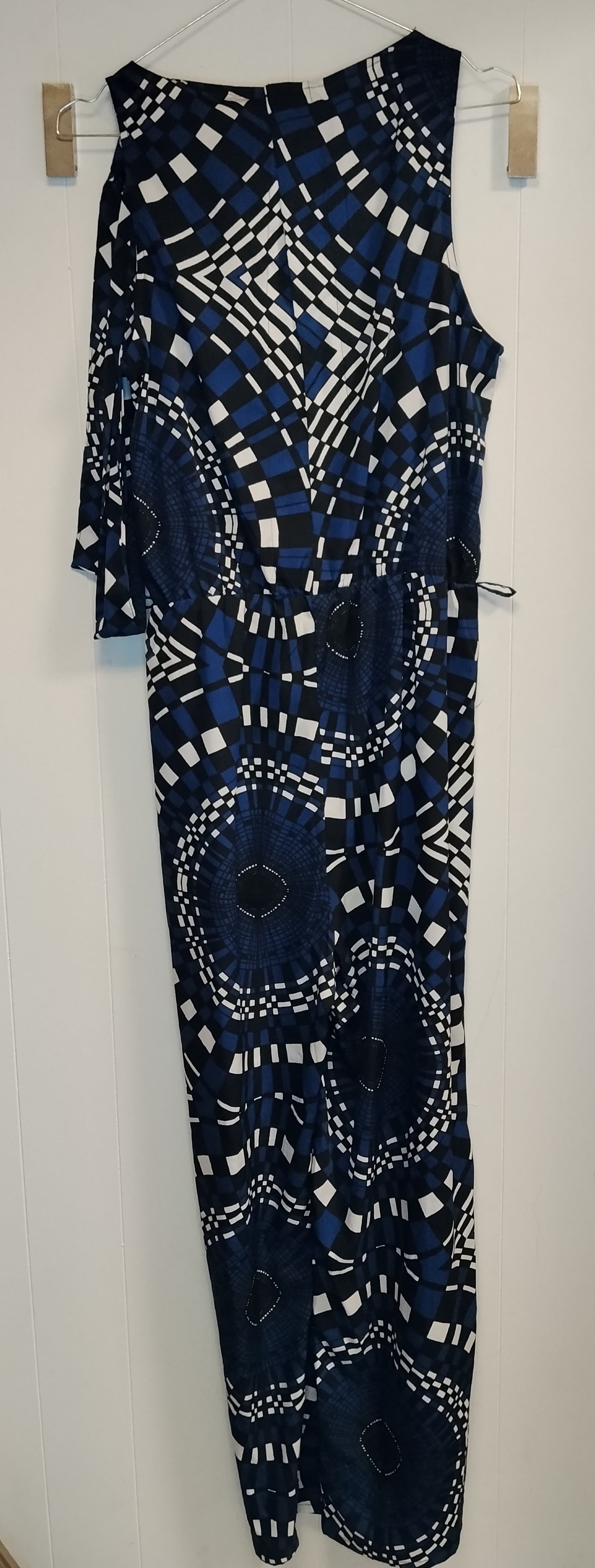 Vestito Lungo Donna Yamamay Taglia 40 Blu Fantasia Geometrica Abito Estivo Elegante