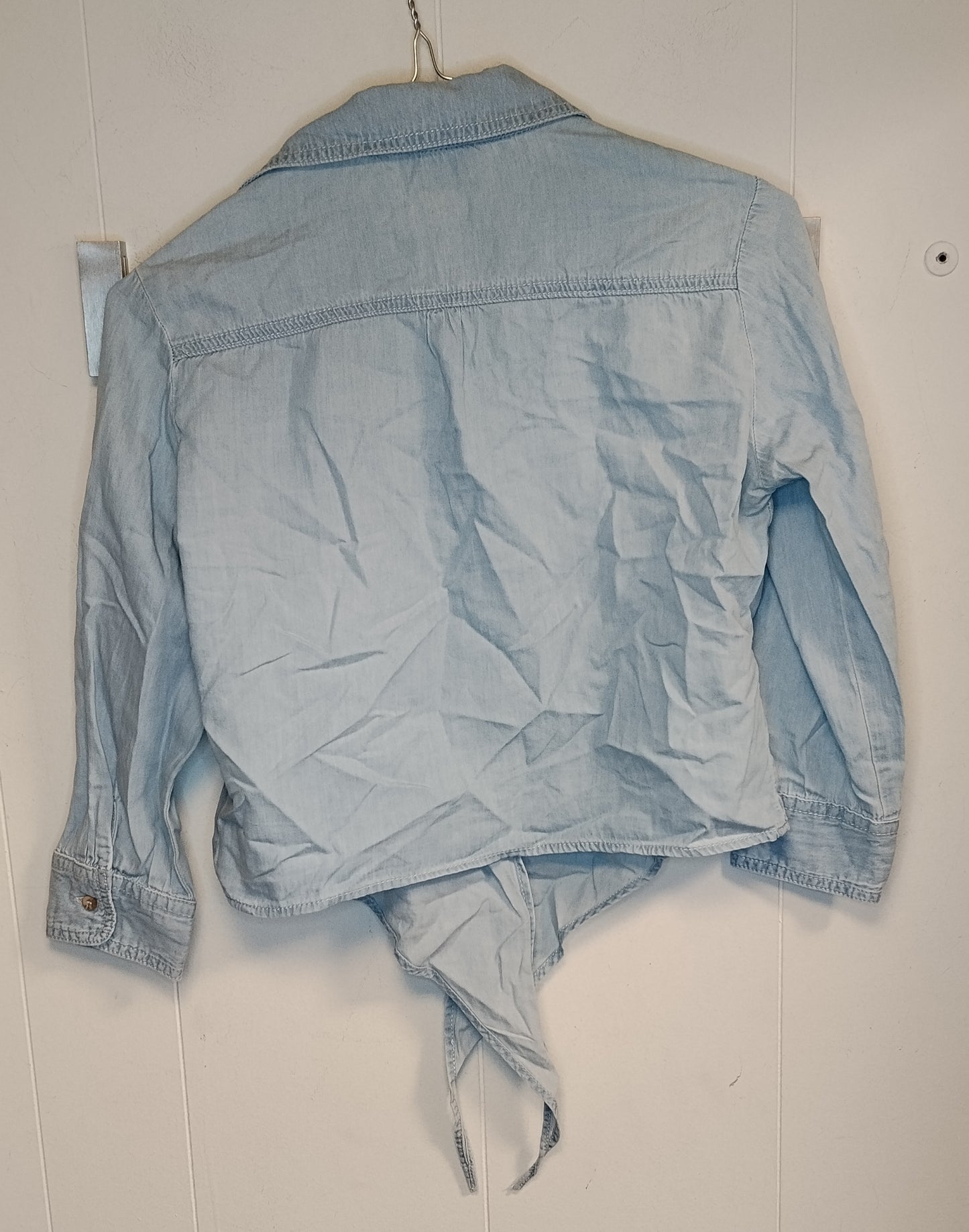 Camicia Donna Baby Angel XS Azzurra Denim Leggera Nodo Frontale Casual