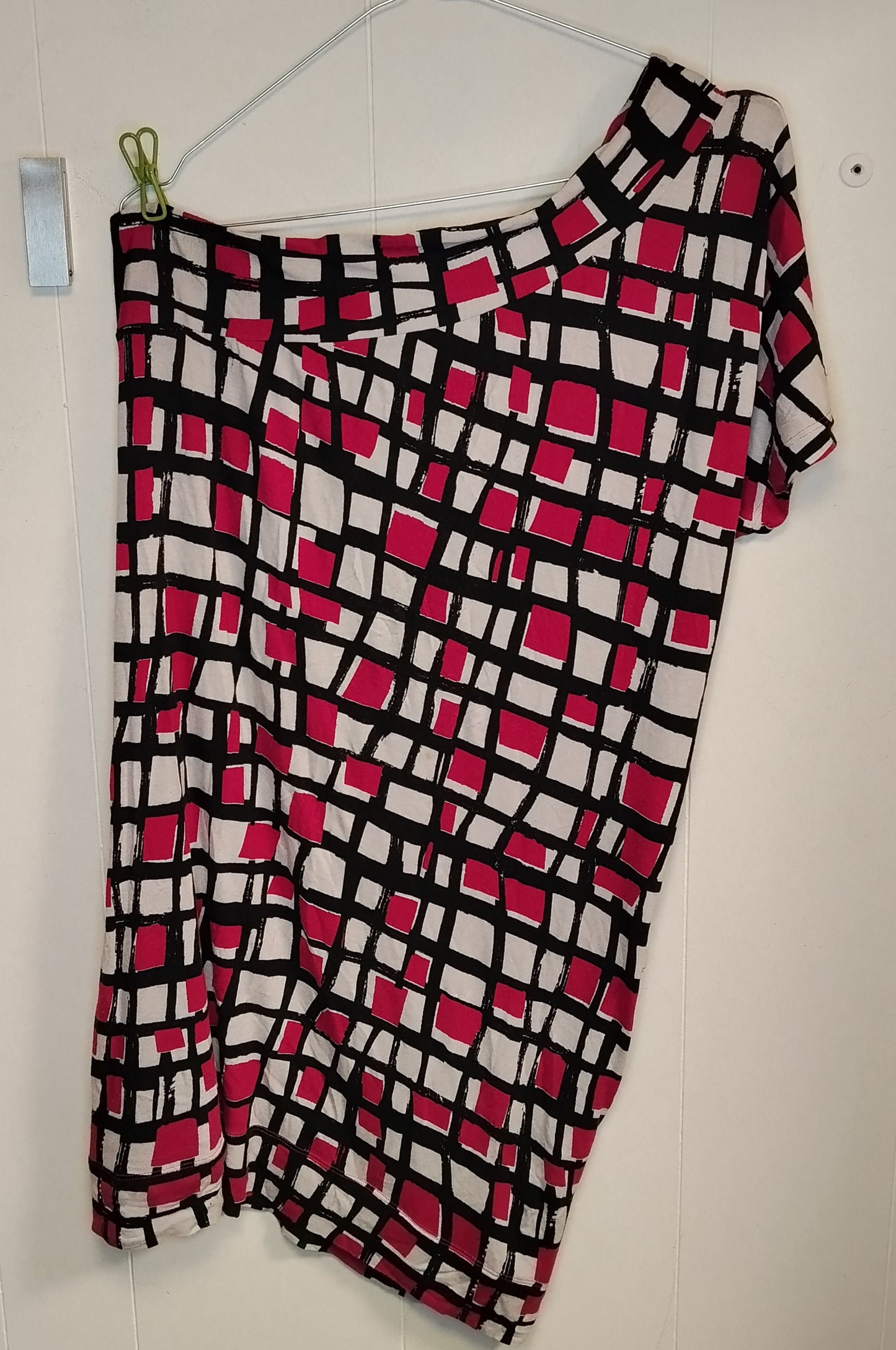Maglia Donna Fantasia Geometrica Nero Bianco Fucsia Taglia S Casual