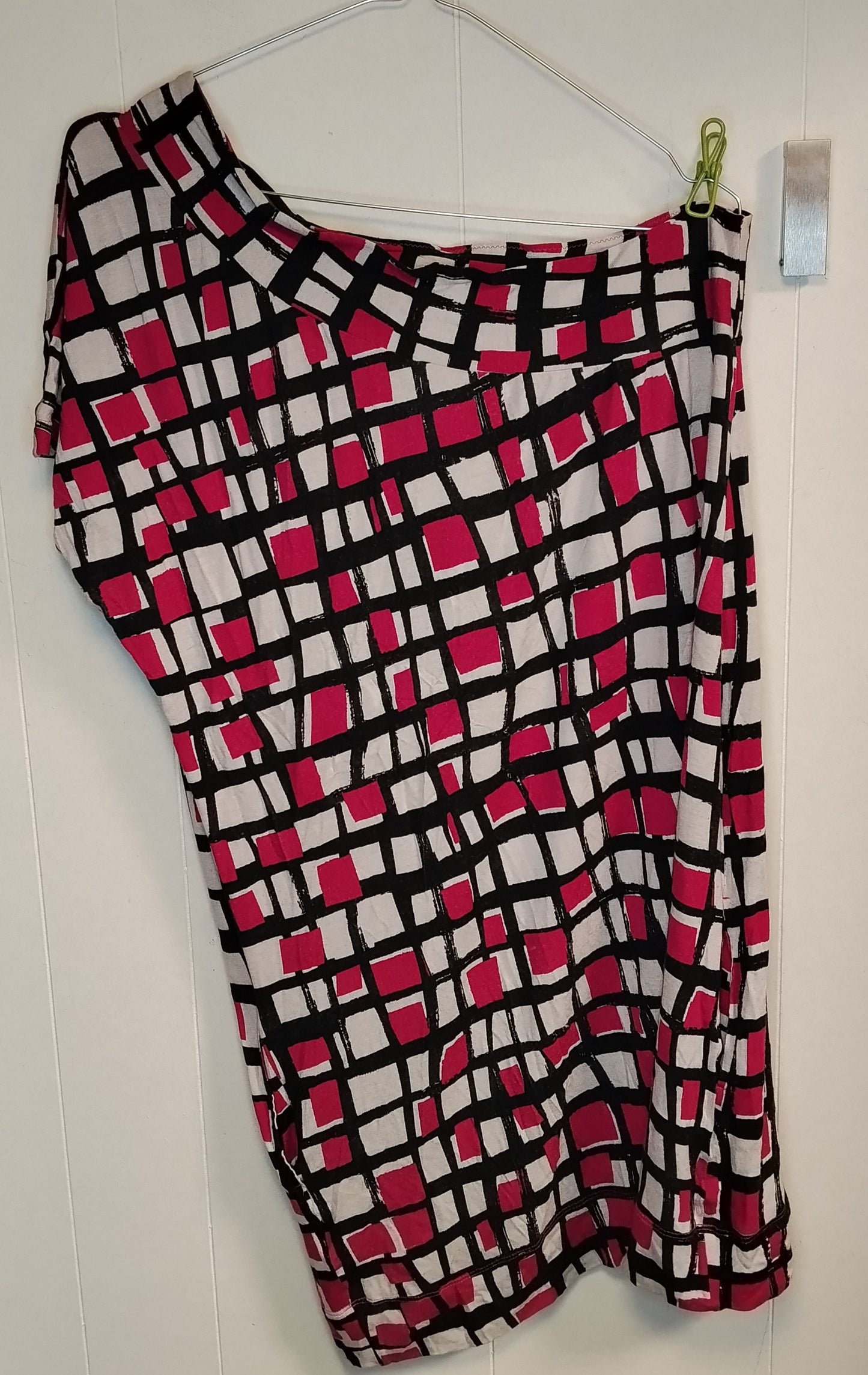 Maglia Donna Fantasia Geometrica Nero Bianco Fucsia Taglia S Casual