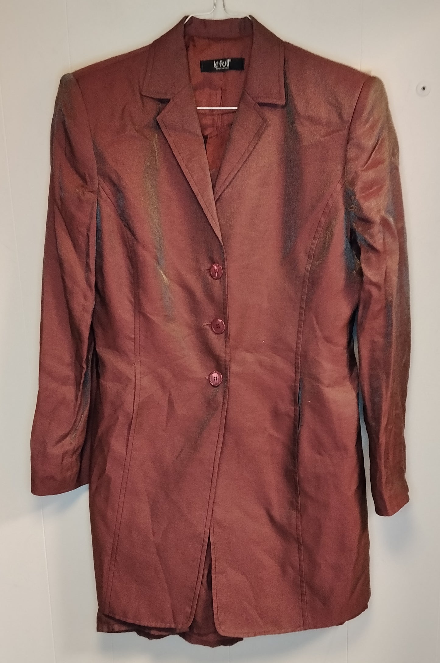 Completo Donna Elegante Marrone Rame 2 Pezzi Giacca + Top Taglia 46 Le Full